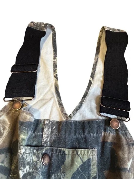 Vintage Mossy Oak Camo Bib Overalls Youth L Hunting Outdoor - Picture 4 of 12